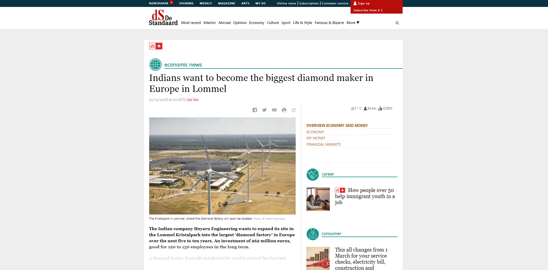 Indians want to become the biggest diamond maker in Europe in Lommel</p>
<p>